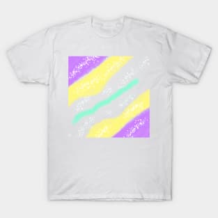 Yellow purple watercolor abstract art T-Shirt